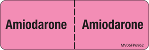 Label Paper Removable Amiodarone:, 1" Core, 2 15/16" x 1", Fl. Pink, 333 per Roll