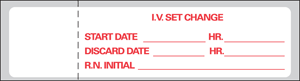 IV Label Paper Permanent IV Set Change 1" Core 3"x3/4" White 1000 per Roll