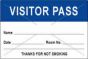 Visitor Pass Label Tamper-Evident Paper Permanent "Visitor Pass Name" 3" Core 3" x 2" Dark Blue, 1000 per Roll