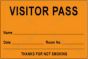 Visitor Pass Label Tamper-Evident Paper Permanent "Visitor Pass Name" 3" Core 3" X 2" Fl. Orange, 1000 per Roll