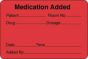 Label Paper Permanent Medication Added 3" x 2", Fl. Red, 500 per Roll