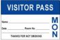 Visitor Pass Label Paper Removable "Visitor Pass Name" 3" x 2" Dark Blue, 1000 per Roll