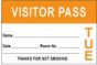 Visitor Pass Label Paper Removable "Visitor Pass Name" 3" x 2" Orange, 1000 per Roll