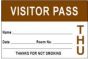 Visitor Pass Label Paper Permanent "Visitor Pass Name" 3" x 2" Brown, 1000 per Roll