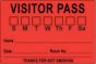 Visitor Pass Label Paper Removable "Visitor Pass S M T" 3" Core 3" x 2" Red, 1000 per Roll