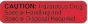 Communication Label (Paper, Permanent) Caution: Hazardous 2" x 1/2" Fluorescent Red - 1000 per Roll