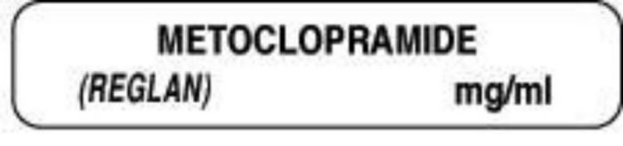 Anesthesia Label (Paper, Permanent) Metoclopramide (Reglan) 1 1/2" x 1/3" White - 1000 per Roll