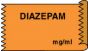 Anesthesia Tape (Removable) Diazepam mg/ml 1/2" x 500" - 333 Imprints - Orange - 500 Inches per Roll