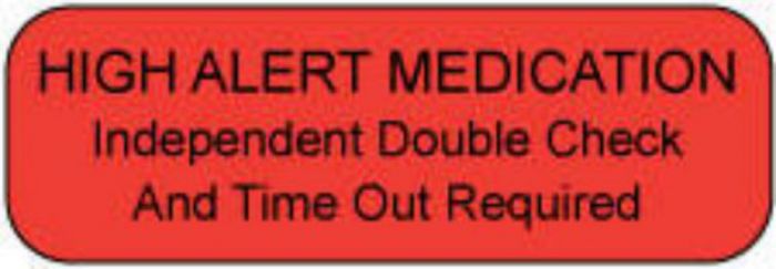 Communication Label (Paper, Permanent) High Alert 1 1/2" x 1/2" Red - 1000 per Roll