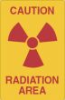 Hazard Label (Paper, Permanent) Caution Radiation 8"x5 1/4" Yellow - 50 Labels per Roll