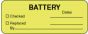 Label Paper Permanent Battery Dates []  2 1/4"x7/8" Fl. Yellow 1000 per Roll