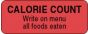 Label Paper Permanent Calorie Count Write  2 1/4"x7/8" Fl. Red 1000 per Roll