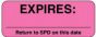 Label Paper Removable Expires: ___ 2 1/4" x 7/8", Fl. Pink, 1000 per Roll