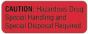 Communication Label (Paper, Permanent) Caution: Hazardous 2" x 3/4" Fluorescent Red - 1000 per Roll