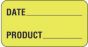 Label Paper Permanent Date ___ Product___  1 5/8"x7/8" Fl. Yellow 1000 per Roll