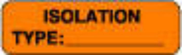 Label Paper Permanent Isolation Type:, 1 1/4" x 3/8", Fl. Orange, 1000 per Roll