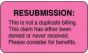 Label Paper Permanent Resubmission: This 1 5/8" x 7/8", Fl. Pink, 1000 per Roll