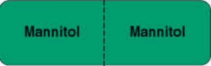 IV Label Wraparound Paper Permanent Mannitol | Mannitol  2 7/8"x7/8" Green 1000 per Roll