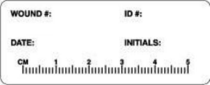 Label Paper Permanent Wound #: ID #: Date: 1" x 2 1/2", White, 1000 per Roll