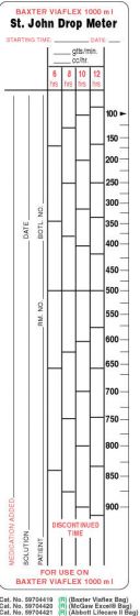 Label Compatible with 1000 ml Baxter/Viaflex Paper Permanent Baxter Viaflex 1000 1 1/2" Core 2x9" White 250 per Roll