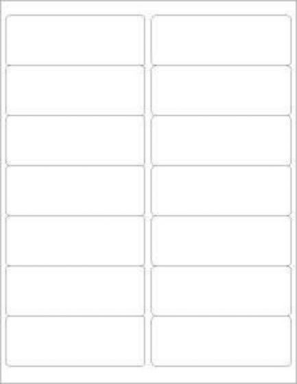 Chart Labels Laser Portrait 4x1 4/9 White - 14 per Sheet, 100 Sheets per Pack