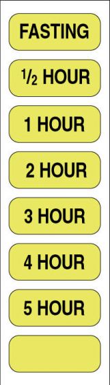 Lab Communication Label (Paper, Permanent)  1 1/4"x1/2" Fluorescent Yellow - 100 per Package