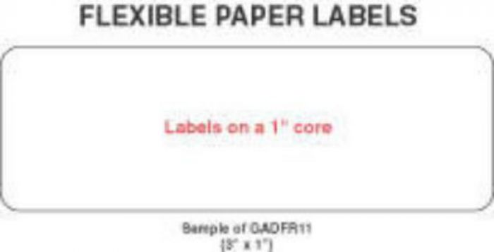 Label Paper Removable Litho Printable, 1" Core, 3" x 1", 1/2", White, 1000 per Roll