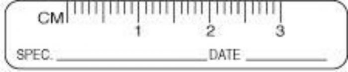 Tamper Evident Label Paper Removable Specimen Ruler 1-3 CM 1-3/4" X 3/8" White, 1000 per Roll