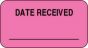 Lab Communication Label (Paper, Permanent) Date Received  1 5/8"x7/8" Fluorescent Pink - 1000 per Roll