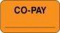 Label Paper Permanent Co-pay  1 5/8"x7/8" Fl. Orange 1000 per Roll