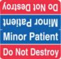 Label Wraparound Paper Permanent Minor Patient Do Not 1-7/8" x 1-7/8" Blue and Red, 1000 per Roll