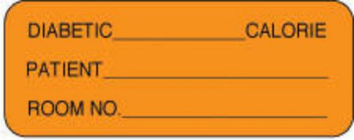 Label Paper Permanent Diabetic___ Calorie  2 1/4"x7/8" Fl. Orange 1000 per Roll