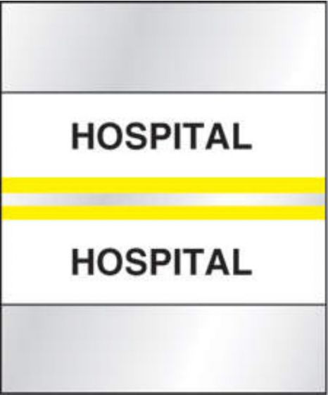 Chart Tab Paper Hospital Hospital 1 1/4" x 1 1/2" Yellow 100 per Package