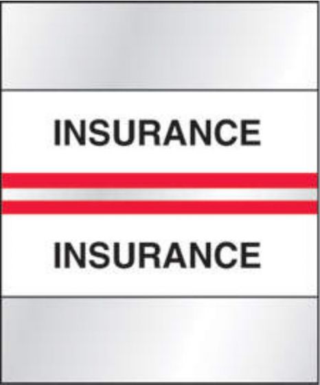 Chart Tab Paper Insurance Insurance 1 1/4" x 1 1/2" Red 100 per Package