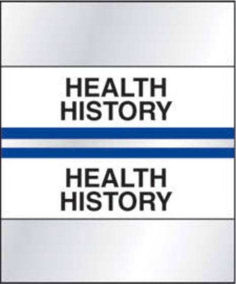 Chart Tab Paper Health History 1 1/4" x 1 1/2" Blue 100 per Package