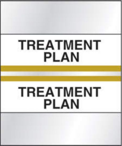 Chart Tab Paper Treatment Plan 1 1/2" x 1 1/4" Gold 100 per Package