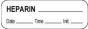 Anesthesia Label with Date, Time & Initial (Paper, Permanent) Heparin 1 1/2" x 1/2" White - 1000 per Roll