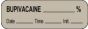 Anesthesia Label with Date, Time & Initial (Paper, Permanent) Bupivacaine % 1 1/2" x 1/2" Gray - 1000 per Roll