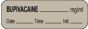 Anesthesia Label with Date, Time & Initial (Paper, Permanent) Bupivacaine mg/ml 1 1/2" x 1/2" Gray - 1000 per Roll