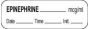 Anesthesia Label with Date, Time & Initial (Paper, Permanent) Epinephrine mcg/ml 1 1/2" x 1/2" White - 1000 per Roll