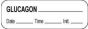 Anesthesia Label with Date, Time & Initial (Paper, Permanent) Glucagon 1 1/2" x 1/2" White - 1000 per Roll