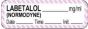 Anesthesia Label with Date, Time & Initial (Paper, Permanent) Labetalol mg/ml 1 1/2" x 1/2" White with Violet - 1000 per Roll