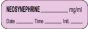 Anesthesia Label with Date, Time & Initial (Paper, Permanent) Neosynephrine mg/ml 1 1/2" x 1/2" Violet - 1000 per Roll