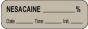 Anesthesia Label with Date, Time & Initial (Paper, Permanent) Gray Nesacaine % 1 1/2" x 1/2" Gray - 1000 per Roll