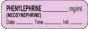 Anesthesia Label with Date, Time & Initial (Paper, Permanent) Phenylephrine mg/ml 1 1/2" x 1/2" Violet - 1000 per Roll