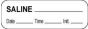 Anesthesia Label with Date, Time & Initial (Paper, Permanent) Saline 1 1/2" x 1/2" White - 1000 per Roll