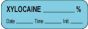 Anesthesia Label with Date, Time & Initial (Paper, Permanent) Xylocaine % 1 1/2" x 1/2" Blue - 1000 per Roll