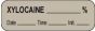 Anesthesia Label with Date, Time & Initial (Paper, Permanent) Xylocaine % 1 1/2" x 1/2" Gray - 1000 per Roll