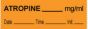 Anesthesia Tape with Date, Time & Initial (Removable) Atropine mg/ml 1/2" x 500" - 333 Imprints - Orange - 500 Inches per Roll