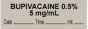 Anesthesia Tape with Date, Time & Initial (Removable) "Bupivacaine 0.5% 5" 1/2" x 500" Gray - 333 Imprints - 500 Inches per Roll